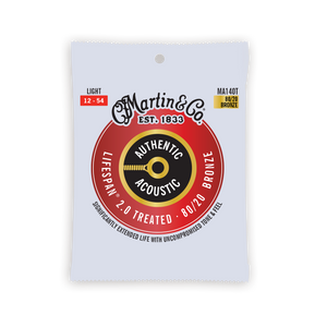 Martin Authentic Acoustic Lifespan 2.0 80/20 Bronze Guitar Strings -.012-.054 Light