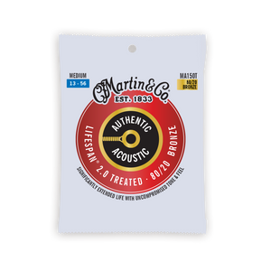 Martin Authentic Acoustic Lifespan 2.0 80/20 Bronze Guitar Strings -.013-.056 Medium