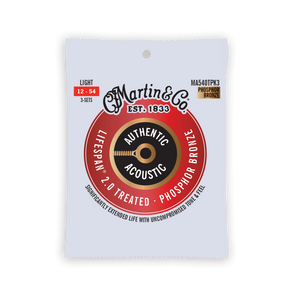 Martin Authentic Acoustic Lifespan 2.0 Phosphor Bronze Guitar Strings -.012-.054 Light