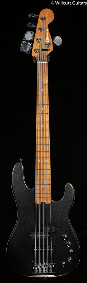 Charvel Pro-Mod San Dimas Bass PJ V Caramelized Maple Fingerboard Metallic Black Bass Guitar (974)