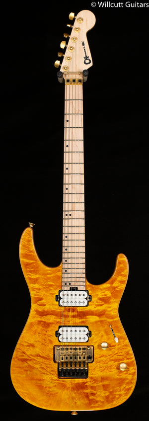 Charvel Pro-Mod DK24 HH FR M Mahogany with Quilt Maple Maple Fingerboard Dark Amber (332)