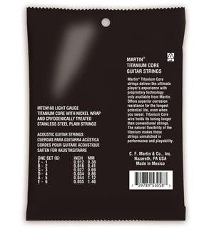 Martin Titanium Core Acoustic Guitar Strings - .012-.055 Light
