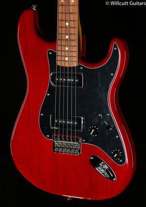 Fender Noventa Stratocaster Pau Ferro Fingerboard Crimson Red Transparent