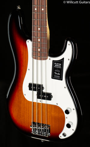 Fender Player Precision Bass 3-Color Sunburst Pau Ferro Bass Guitar (878)