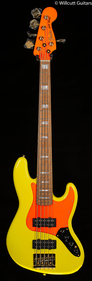 Fender MonoNeon Jazz Bass V Maple Fingerboard Neon Yellow (818)