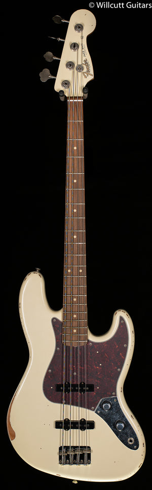 Fender 60th Anniversary Road Worn Jazz Bass Olympic White Pau Ferro Fingerboard Bass Guitar