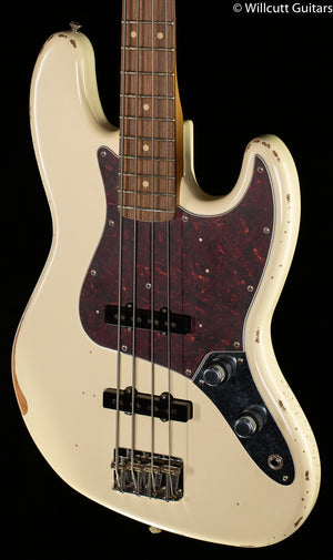 Fender 60th Anniversary Road Worn Jazz Bass Olympic White Pau Ferro Fingerboard Bass Guitar