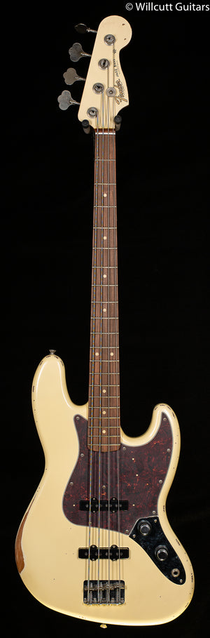 Fender 60th Anniversary Road Worn Jazz Bass Olympic White Pau Ferro Fingerboard Bass Guitar