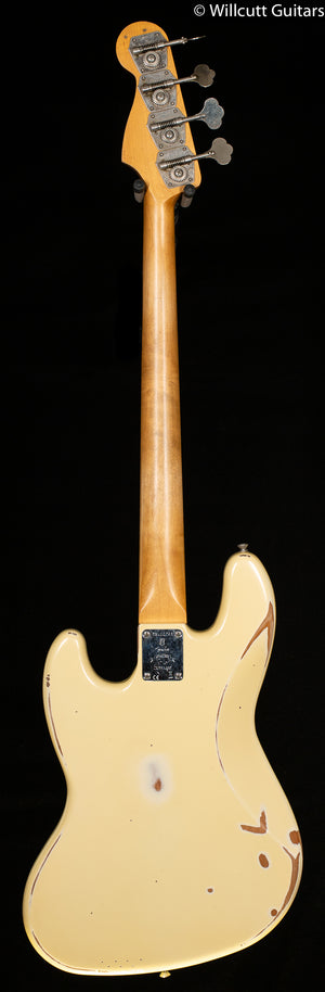 Fender 60th Anniversary Road Worn Jazz Bass Olympic White Pau Ferro Fingerboard Bass Guitar