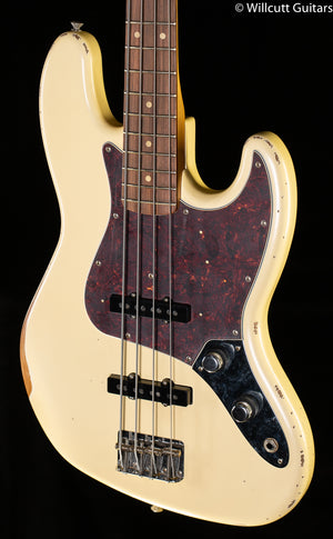 Fender 60th Anniversary Road Worn Jazz Bass Olympic White Pau Ferro Fingerboard Bass Guitar