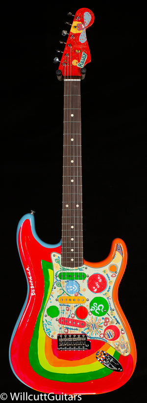 Fender George Harrison Rocky Stratocaster, Rosewood Fingerboard, Hand Painted Rocky Artwork Over Sonic Blue (418)