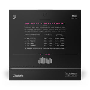 D'Addario NYXL45100 45-100 Regular Light, Long Scale, NYXL