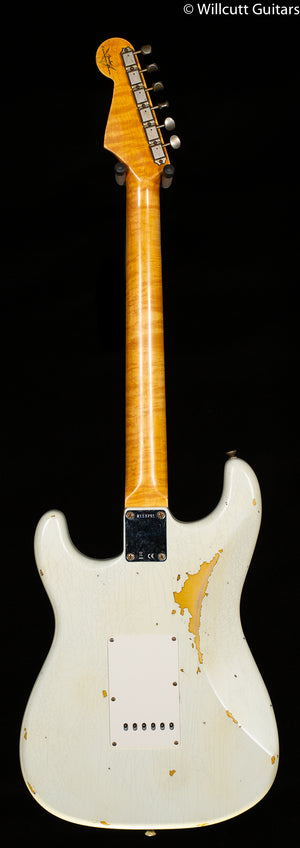Fender Custom Shop Willcutt True '62 Stratocaster Journeyman Relic Olympic White Over Sunburst '59 C (791)