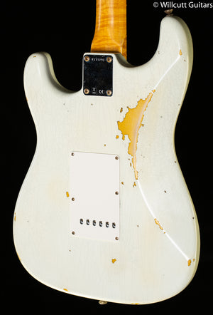 Fender Custom Shop Willcutt True '62 Stratocaster Journeyman Relic Olympic White Over Sunburst '59 C (791)