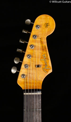 Fender Custom Shop Willcutt True '62 Stratocaster Journeyman Relic Olympic White Over Sunburst '59 C (791)