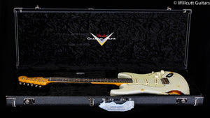 Fender Custom Shop Willcutt True '62 Stratocaster Journeyman Relic Olympic White Over Sunburst '59 C (791)