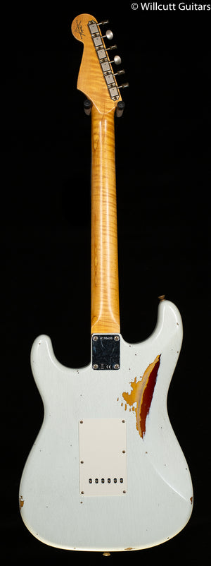 Fender Custom Shop Willcutt True '62 Stratocaster Journeyman Relic Olympic White Over Sunburst '59 C (620)