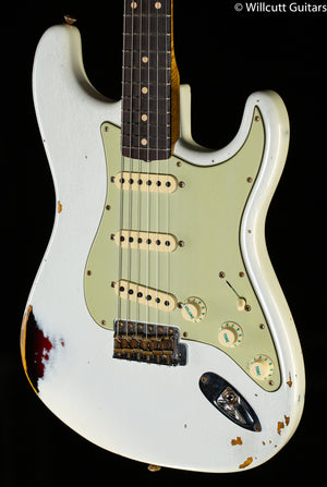 Fender Custom Shop Willcutt True '62 Stratocaster Journeyman Relic Olympic White Over Sunburst '59 C (620)