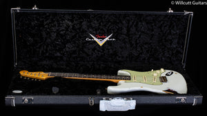Fender Custom Shop Willcutt True '62 Stratocaster Journeyman Relic Olympic White Over Sunburst '59 C (620)