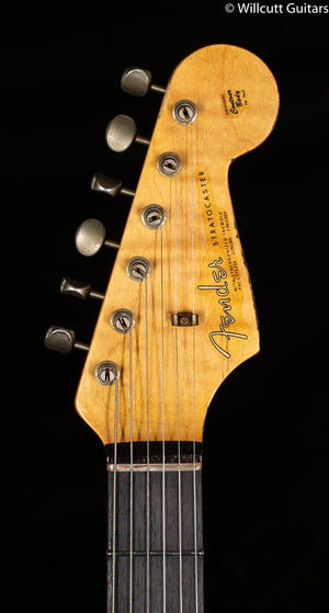 Fender Custom Shop Willcutt True '62 Stratocaster Journeyman Relic Olympic White Over Sunburst '59 C (146)