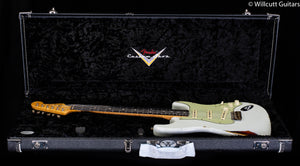 Fender Custom Shop Willcutt True '62 Stratocaster Journeyman Relic Olympic White Over Sunburst '59 C (146)