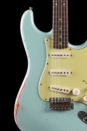 Fender Custom Shop 1960 Stratocaster Heavy Relic Sonic Blue over Fiesta Red