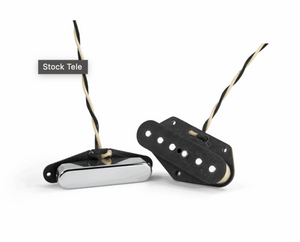 Fralin Vintage Hot Tele Set w/ Flat Stagger, Raw Nickel Cover, and Black String Wrap