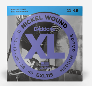 D'Addario EXL115 Nickel Medium/Blues-Jazz Rock, 11-49