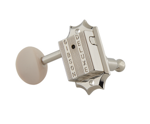 Gibson Deluxe White Button Tuner Set, Vintage Nickel