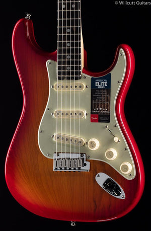 Fender American Elite Stratocaster Aged Cherry Burst Ebony