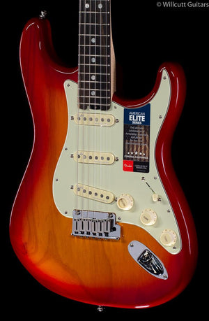 Fender American Elite Stratocaster Aged Cherry Burst Ebony