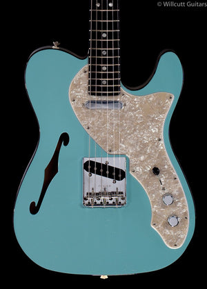 Fender FSR Two-Tone Tele Thinline Daphne Blue Ebony (163)