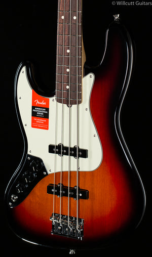 Fender American Professional Jazz Bass 3-Tone Sunburst Rosewood Lefty Bass Guitar (620)