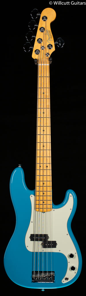Fender American Professional II Precision Bass V Miami Blue Maple Fingerboard DEMO