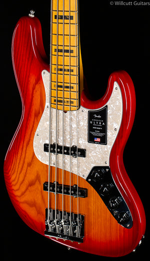 Fender American Ultra Jazz Bass® V, Maple Fingerboard, Plasma Red Burst (853)