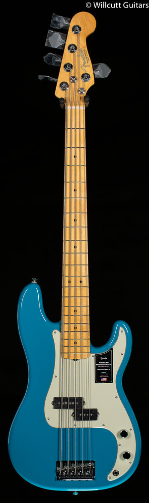 Fender American Professional II Precision Bass V Miami Blue Maple Fingerboard