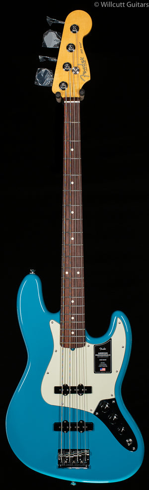 Fender American Professional II Jazz Bass Miami Blue Rosewood Bass Guitar (602)
