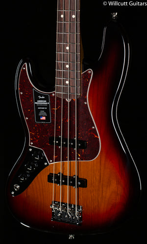 Fender American Professional II Jazz Bass 3-Color Sunburst Rosewood Fingerboard Left-Hand Bass Guitar (690)