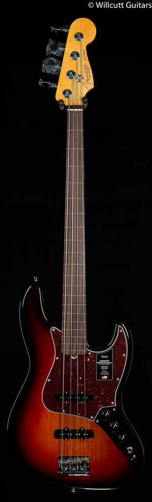 Fender American Professional II Jazz Bass Fretless 3-Color Sunburst Rosewood Fingerboard Bass Guitar