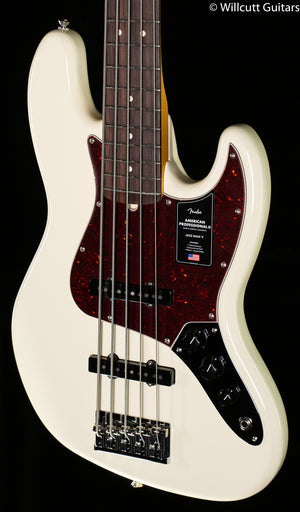 Fender American Professional II Jazz Bass V Olympic White Rosewood Fingerboard