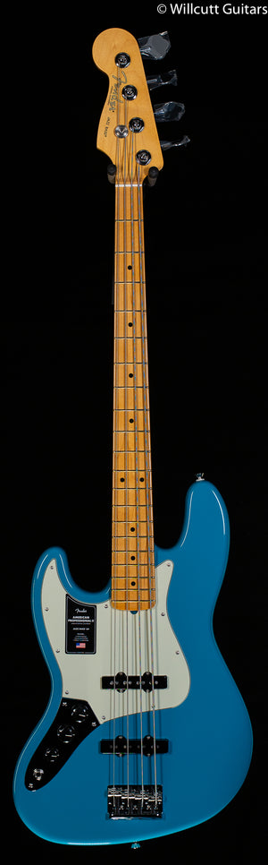 Fender American Professional II Jazz Bass Miami Blue Left-Hand Bass Guitar (615)