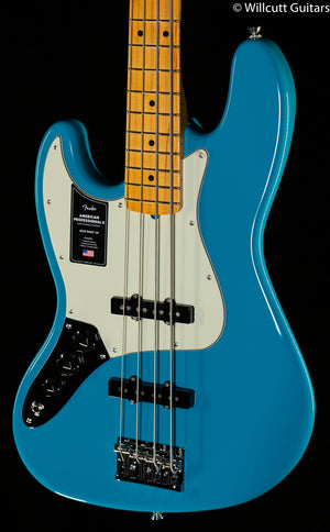 Fender American Professional II Jazz Bass Miami Blue Left-Hand Bass Guitar (615)