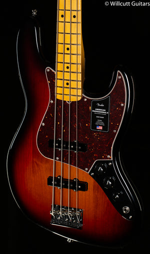 Fender American Professional II Jazz Bass 3-Color Sunburst Maple Fingerboard Bass Guitar (733)