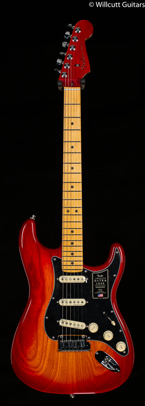 Fender American Ultra Luxe Stratocaster Maple Fingerboard Plasma Red Burst (092)