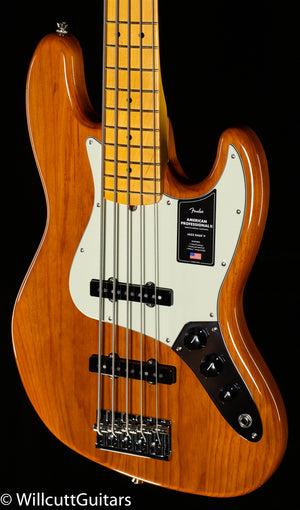 Fender American Professional II Jazz Bass V Roasted Pine Maple Fingerboard Bass Guitar (524)