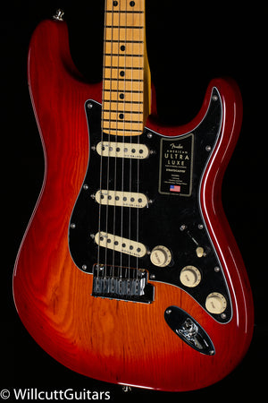 Fender American Ultra Luxe Stratocaster Maple Fingerboard Plasma Red Burst (132)