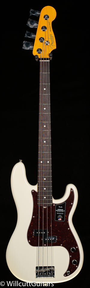 Fender American Professional II Precision Bass Olympic White Rosewood Fingerboard Bass Guitar
