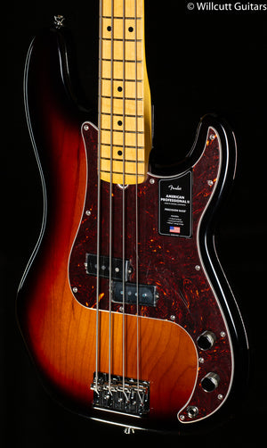 Fender American Professional II Precision Bass 3-Color Sunburst Maple Fingerboard Bass Guitar