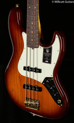 Fender 75th Anniversary Commemorative Jazz Bass Rosewood Fingerboard 2-Color Bourbon Burst Bass Guitar (601)