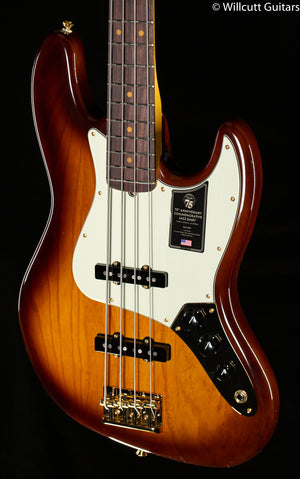 Fender 75th Anniversary Commemorative Jazz Bass Rosewood Fingerboard 2-Color Bourbon Burst Bass Guitar (312)